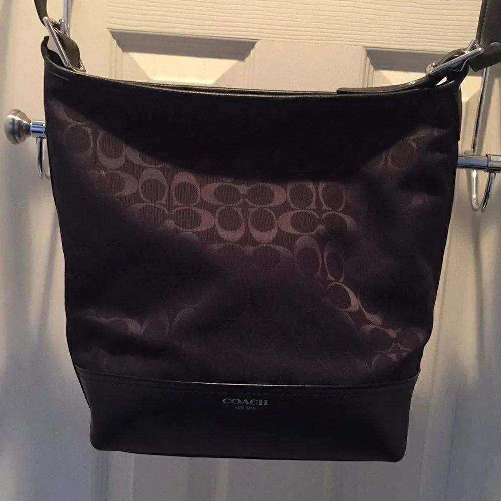 Coach Black Legacy Signature Duffle Tote Handbag